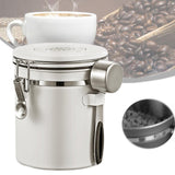 Maxbell Coffee Canister Utensils Airtight Storage Tank for Nuts Loose Leaf Tea Salts 1.5L White