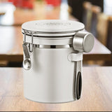 Maxbell Coffee Canister Utensils Airtight Storage Tank for Nuts Loose Leaf Tea Salts 1.5L White