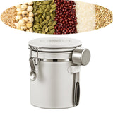 Maxbell Coffee Canister Utensils Airtight Storage Tank for Nuts Loose Leaf Tea Salts 1.5L White