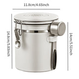 Maxbell Coffee Canister Utensils Airtight Storage Tank for Nuts Loose Leaf Tea Salts 1.5L White