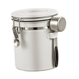Maxbell Coffee Canister Utensils Airtight Storage Tank for Nuts Loose Leaf Tea Salts 1.5L White