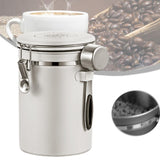 Maxbell Coffee Canister Utensils Airtight Storage Tank for Nuts Loose Leaf Tea Salts 1.8L White