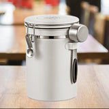 Maxbell Coffee Canister Utensils Airtight Storage Tank for Nuts Loose Leaf Tea Salts 1.8L White