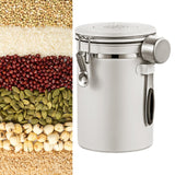 Maxbell Coffee Canister Utensils Airtight Storage Tank for Nuts Loose Leaf Tea Salts 1.8L White