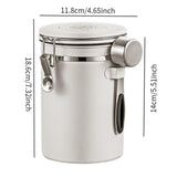 Maxbell Coffee Canister Utensils Airtight Storage Tank for Nuts Loose Leaf Tea Salts 1.8L White