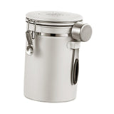 Maxbell Coffee Canister Utensils Airtight Storage Tank for Nuts Loose Leaf Tea Salts 1.8L White