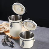 Maxbell Coffee Canister Utensils Airtight Storage Tank for Nuts Loose Leaf Tea Salts 1.8L White