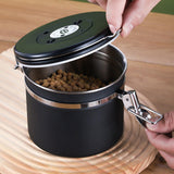 Maxbell Coffee Canister Utensils Airtight Storage Tank for Nuts Loose Leaf Tea Salts 1.2L Black
