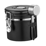 Maxbell Coffee Canister Utensils Airtight Storage Tank for Nuts Loose Leaf Tea Salts 1.2L Black
