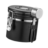 Maxbell Coffee Canister Utensils Airtight Storage Tank for Nuts Loose Leaf Tea Salts 1.2L Black