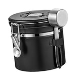 Maxbell Coffee Canister Utensils Airtight Storage Tank for Nuts Loose Leaf Tea Salts 1.2L Black