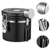 Maxbell Coffee Canister Utensils Airtight Storage Tank for Nuts Loose Leaf Tea Salts 1.2L Black