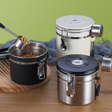 Maxbell Coffee Canister Utensils Airtight Storage Tank for Nuts Loose Leaf Tea Salts 1.2L Black
