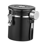 Maxbell Coffee Canister Utensils Airtight Storage Tank for Nuts Loose Leaf Tea Salts 1.5L Black