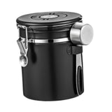 Maxbell Coffee Canister Utensils Airtight Storage Tank for Nuts Loose Leaf Tea Salts 1.5L Black