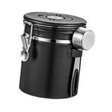 Maxbell Coffee Canister Utensils Airtight Storage Tank for Nuts Loose Leaf Tea Salts 1.5L Black