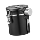 Maxbell Coffee Canister Utensils Airtight Storage Tank for Nuts Loose Leaf Tea Salts 1.5L Black
