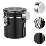 Maxbell Coffee Canister Utensils Airtight Storage Tank for Nuts Loose Leaf Tea Salts 1.5L Black