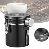 Maxbell Coffee Canister Utensils Airtight Storage Tank for Nuts Loose Leaf Tea Salts 1.5L Black