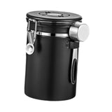 Maxbell Coffee Canister Utensils Airtight Storage Tank for Nuts Loose Leaf Tea Salts 1.8L Black