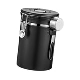 Maxbell Coffee Canister Utensils Airtight Storage Tank for Nuts Loose Leaf Tea Salts 1.8L Black