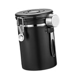 Maxbell Coffee Canister Utensils Airtight Storage Tank for Nuts Loose Leaf Tea Salts 1.8L Black