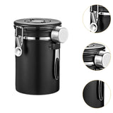 Maxbell Coffee Canister Utensils Airtight Storage Tank for Nuts Loose Leaf Tea Salts 1.8L Black