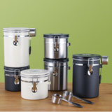 Maxbell Coffee Canister Utensils Airtight Storage Tank for Nuts Loose Leaf Tea Salts 1.8L Black
