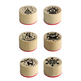 Maxbell 6x Wooden Stamps for Art Project Wooden Christmas Stamps for Christmas Decor