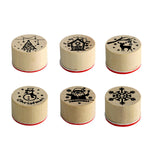 Maxbell 6x Wooden Stamps for Art Project Wooden Christmas Stamps for Christmas Decor