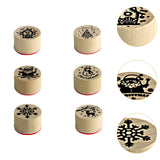 Maxbell 6x Wooden Stamps for Art Project Wooden Christmas Stamps for Christmas Decor