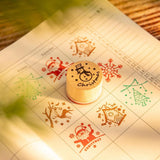 Maxbell 6x Wooden Stamps for Art Project Wooden Christmas Stamps for Christmas Decor