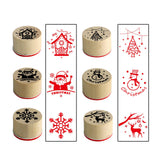 Maxbell 6x Wooden Stamps for Art Project Wooden Christmas Stamps for Christmas Decor