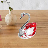 Maxbell Swan Figurine Decoration Decors Swan Statue for Birthday Anniversary Cabinet red