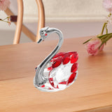 Maxbell Swan Figurine Decoration Decors Swan Statue for Birthday Anniversary Cabinet red