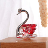 Maxbell Swan Figurine Decoration Decors Swan Statue for Birthday Anniversary Cabinet red