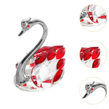 Maxbell Swan Figurine Decoration Decors Swan Statue for Birthday Anniversary Cabinet red