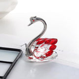 Maxbell Swan Figurine Decoration Decors Swan Statue for Birthday Anniversary Cabinet red