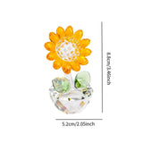 Maxbell Glass Sunflower Figurine Small Sunflower Ornament for Valentine's Day Office yellow