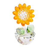 Maxbell Glass Sunflower Figurine Small Sunflower Ornament for Valentine's Day Office yellow