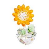 Maxbell Glass Sunflower Figurine Small Sunflower Ornament for Valentine's Day Office yellow
