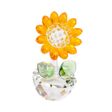 Maxbell Glass Sunflower Figurine Small Sunflower Ornament for Valentine's Day Office yellow