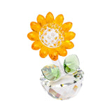 Maxbell Glass Sunflower Figurine Small Sunflower Ornament for Valentine's Day Office yellow