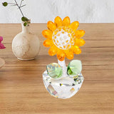 Maxbell Glass Sunflower Figurine Small Sunflower Ornament for Valentine's Day Office yellow