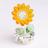 Maxbell Glass Sunflower Figurine Small Sunflower Ornament for Valentine's Day Office yellow