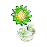 Maxbell Glass Sunflower Figurine Small Sunflower Ornament for Valentine's Day Office green
