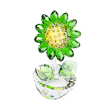 Maxbell Glass Sunflower Figurine Small Sunflower Ornament for Valentine's Day Office green