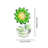 Maxbell Glass Sunflower Figurine Small Sunflower Ornament for Valentine's Day Office green