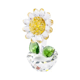 Maxbell Glass Sunflower Figurine Small Sunflower Ornament for Valentine's Day Office clear