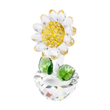 Maxbell Glass Sunflower Figurine Small Sunflower Ornament for Valentine's Day Office clear